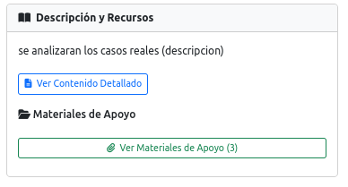 Tarjeta de Descripción y Recursos.